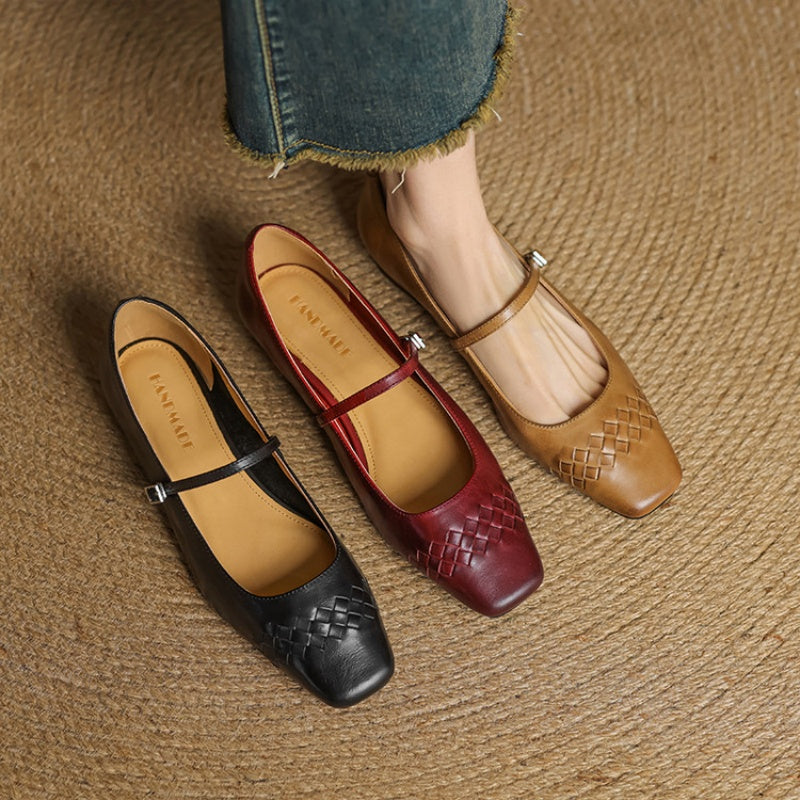 Verity | Square Toe Mary Jane Flat