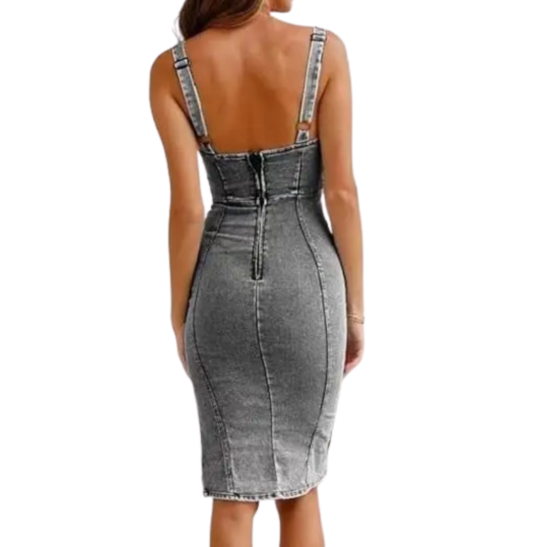 DENIM™ – Chic U-Neck Denim Dress