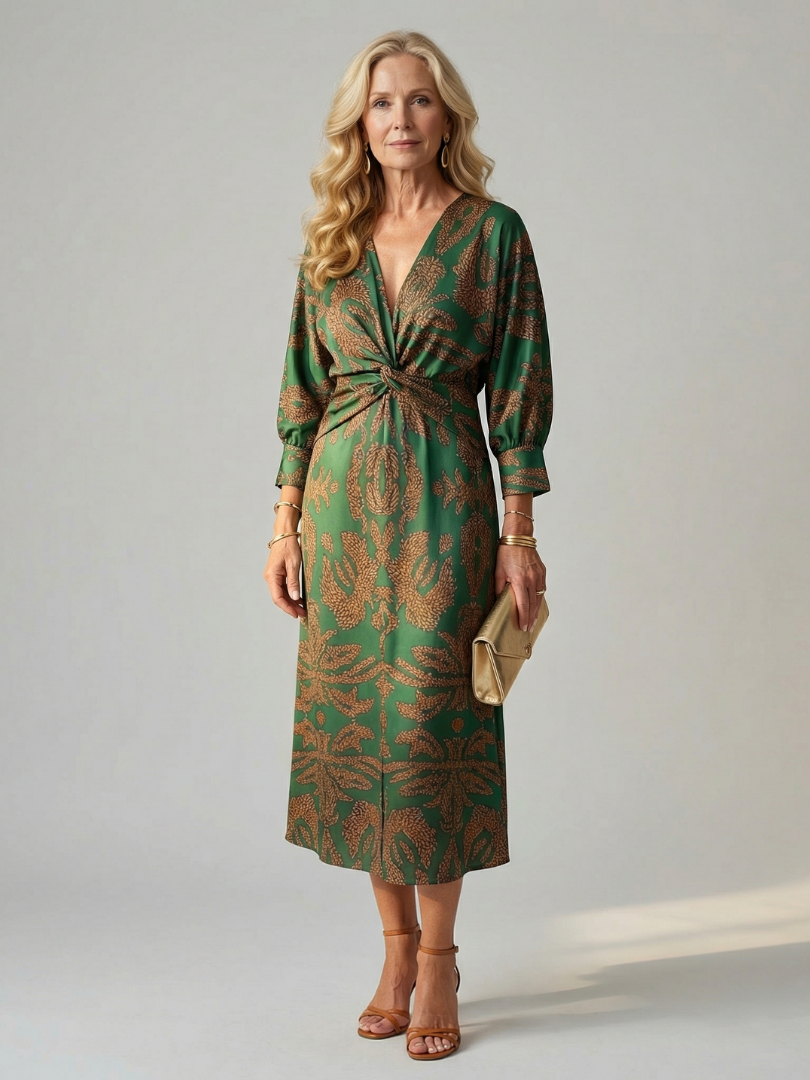 Maureen | Twist-Front Midi Dress