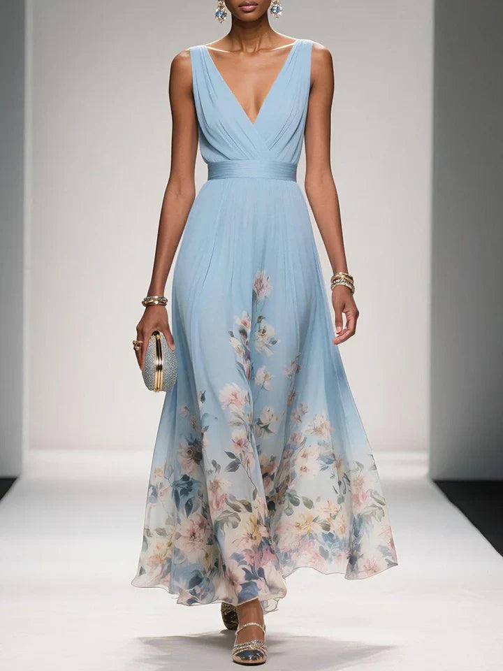 Cosette | Floral V Neck Maxi Dress