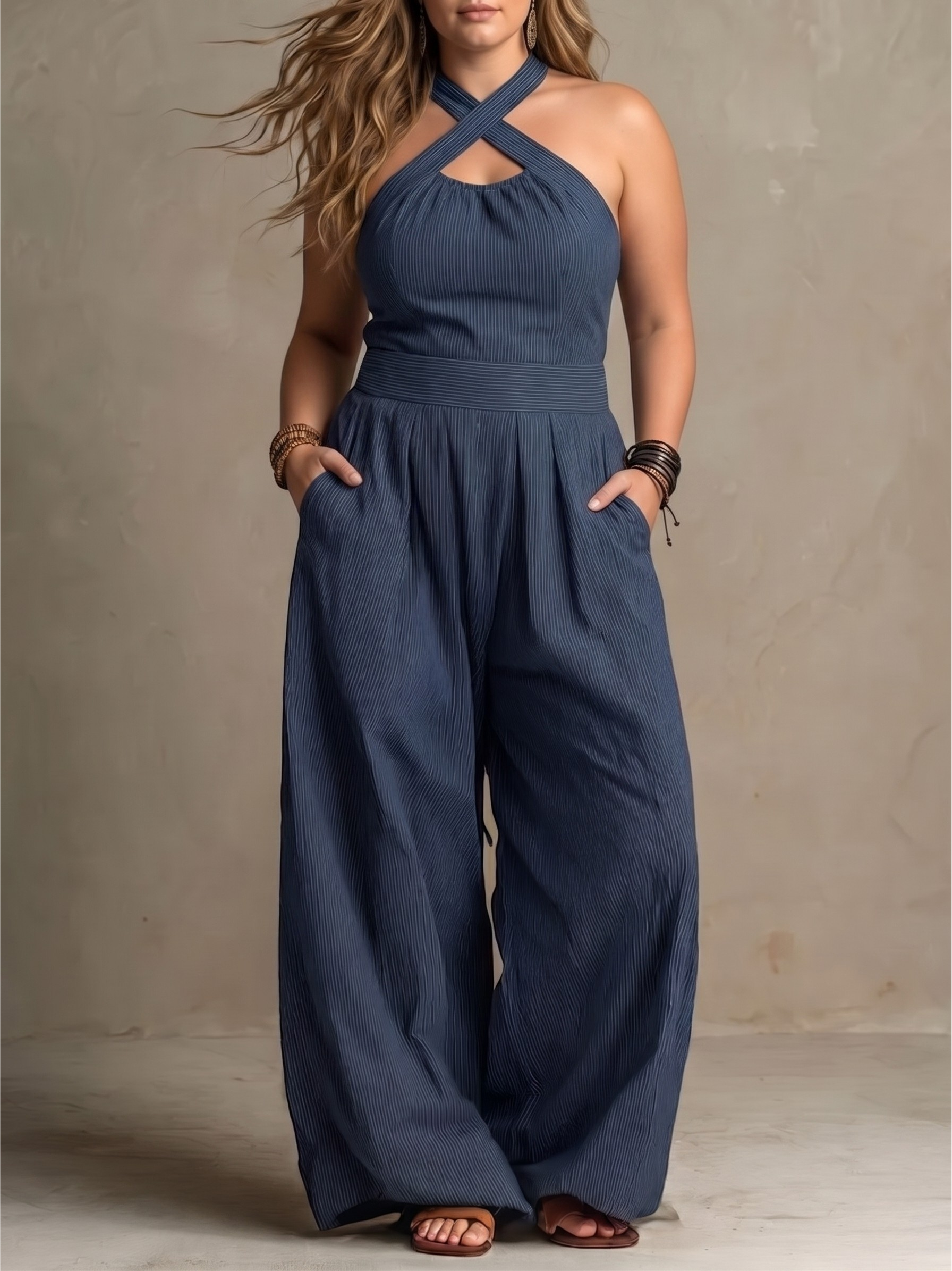 Bianca | Elegant Linen Blend Summer Jumpsuit