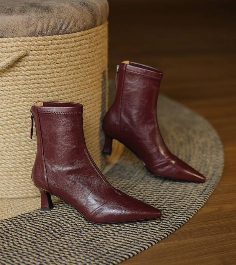 Charlotte-May | Leather Heeled Ankle Boots