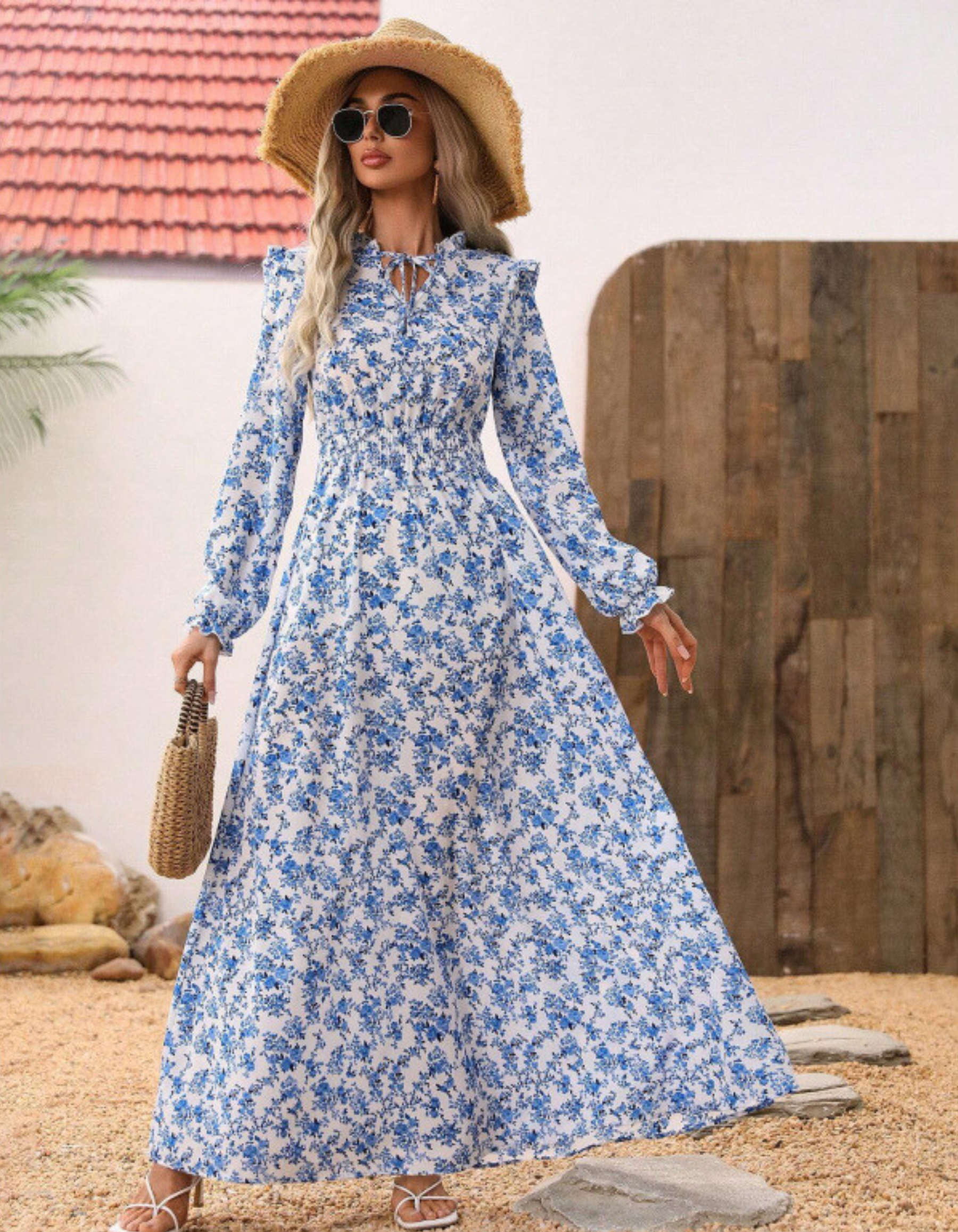 Nesta | Romantic Long Sleeve Maxi Dress