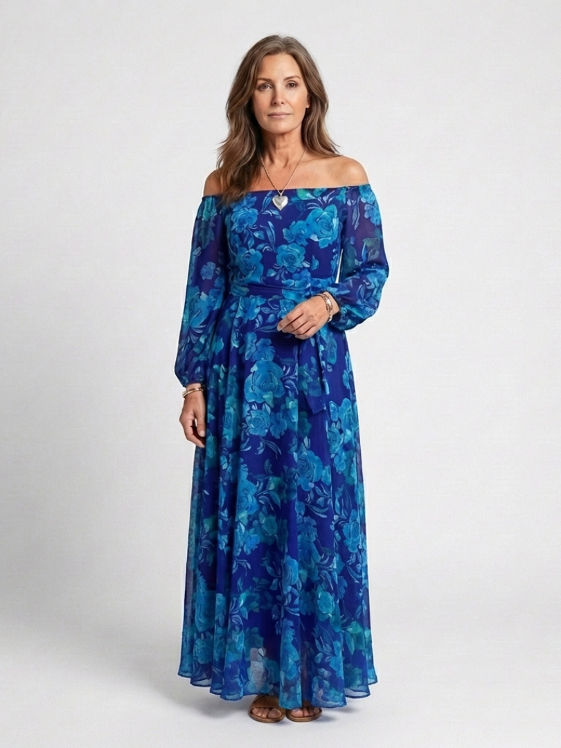 Judith | Off Shoulder Floral Maxi Dress
