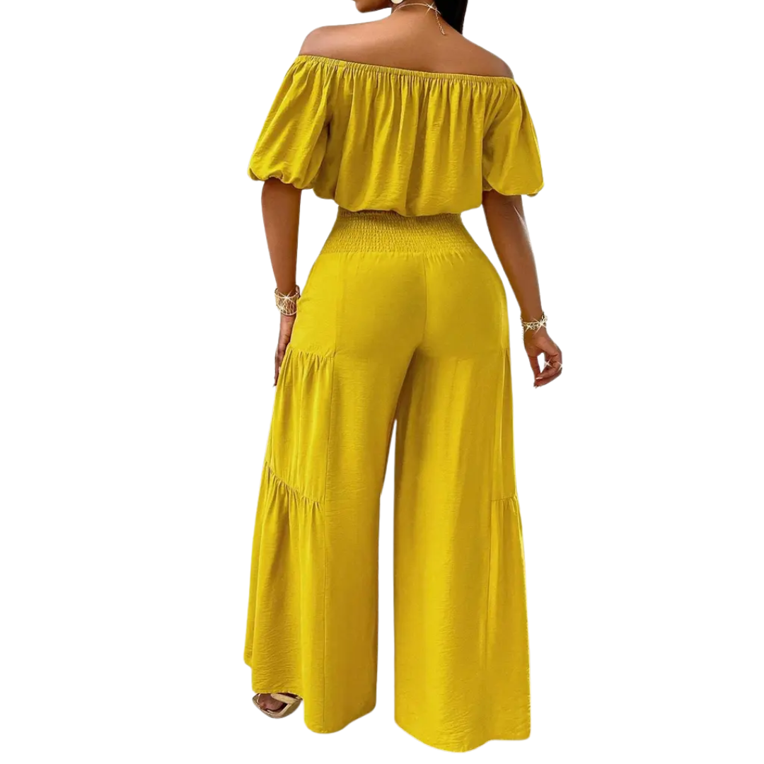 HALLIE™ – Bow Shoulderless Wide Leg Set