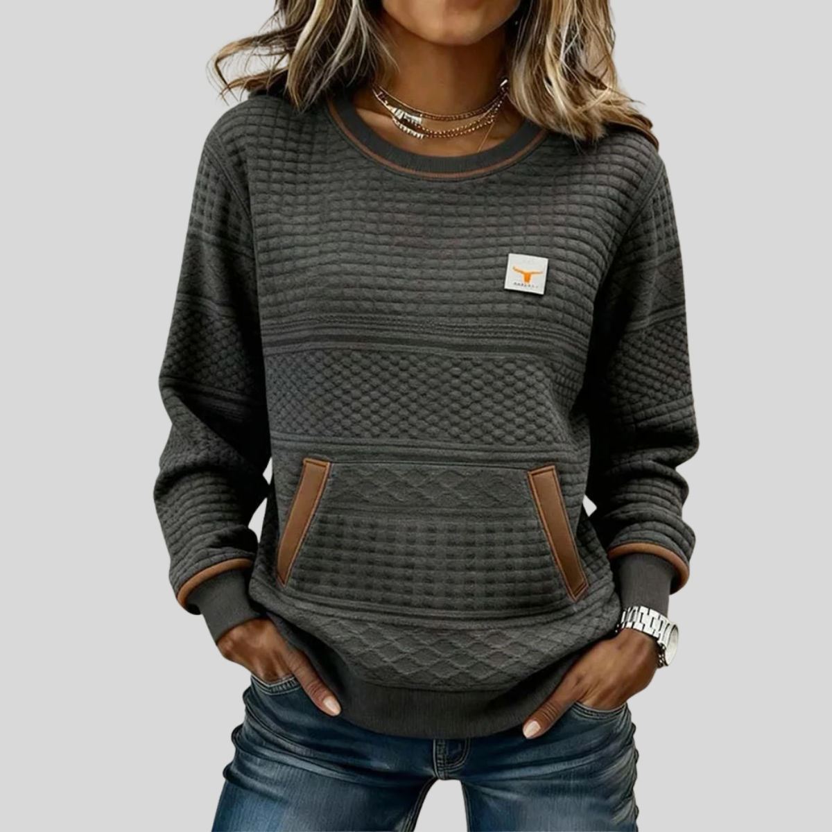 Noelle | Crew Neck Colourblock Sweatshirt