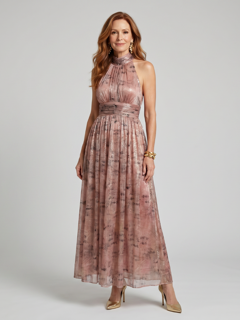 Imelda | Textured Finish Sleeveless Midi Dress