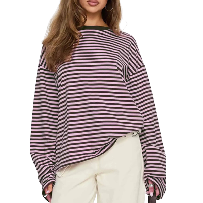 TRACY™ – Versatile Striped Long Sleeve Shirt