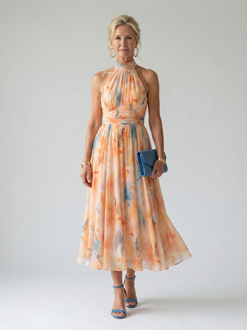Fenella | Soft Halter Midi Dress