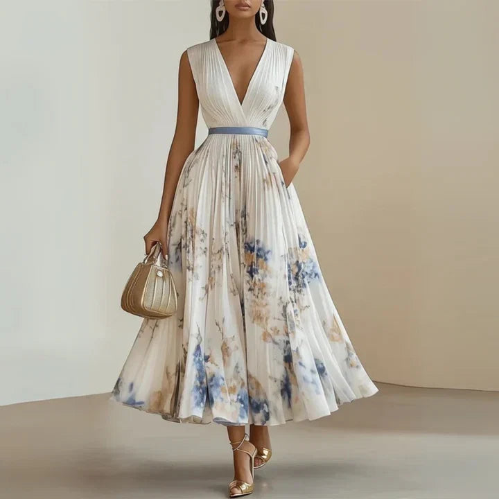 Anastasia | Pleated Floral Maxi Dress