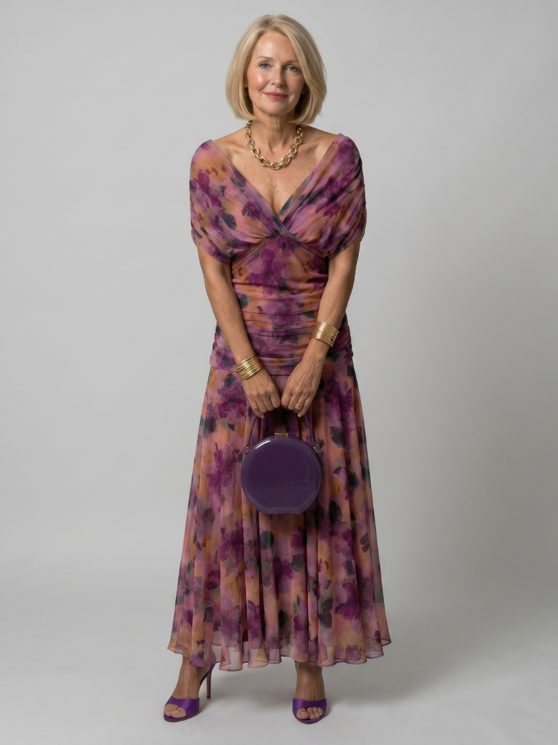 Rosamonda | Off Shoulder Flow Midi Dress