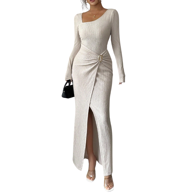 MONICA™ – Stylish Solid Color Twisted Long Dress