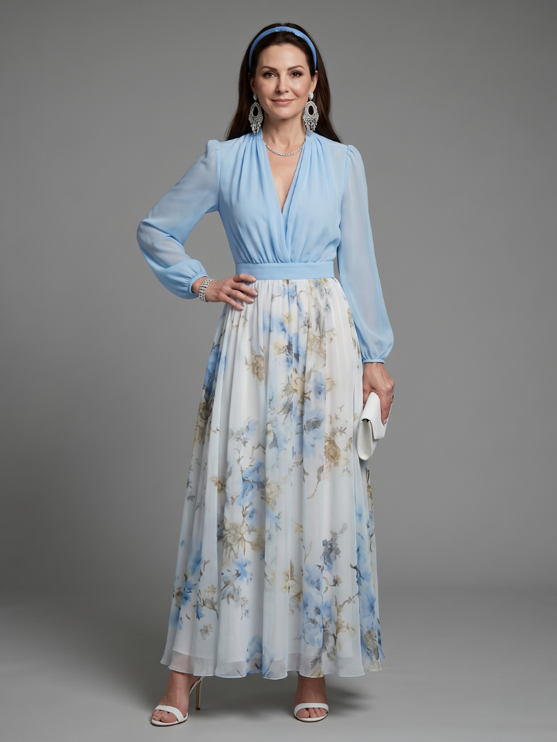 Coralie | V Neck Floral Maxi Dress
