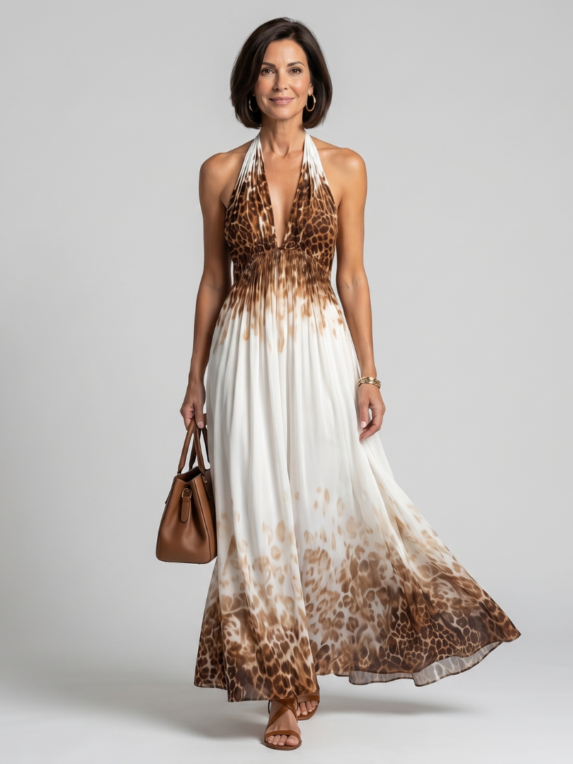 Sophie | Flowing Halter Maxi Dress