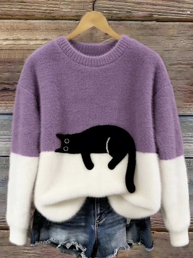 Aileen | Cat Print Sweatshirt