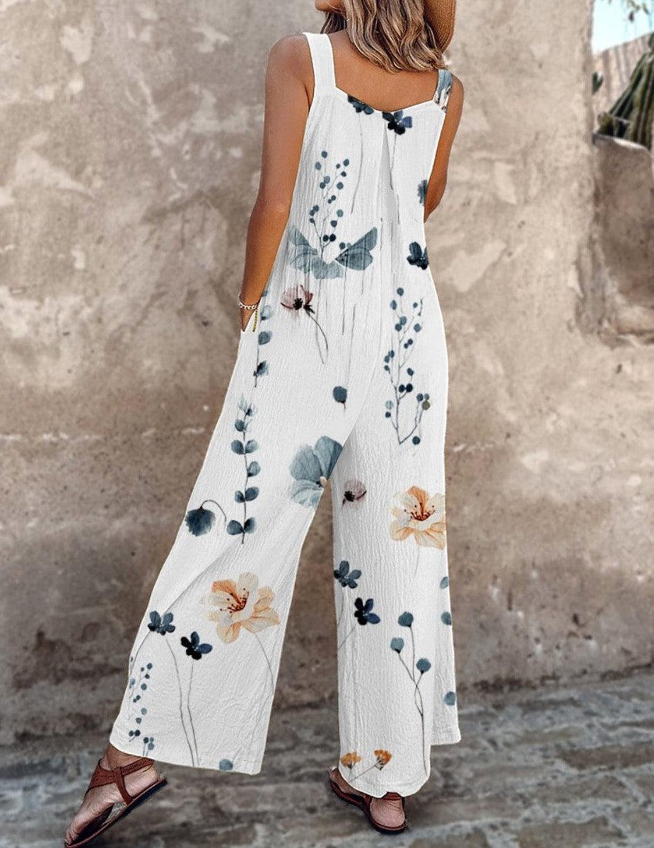 Genevieve | Black Print Dungarees