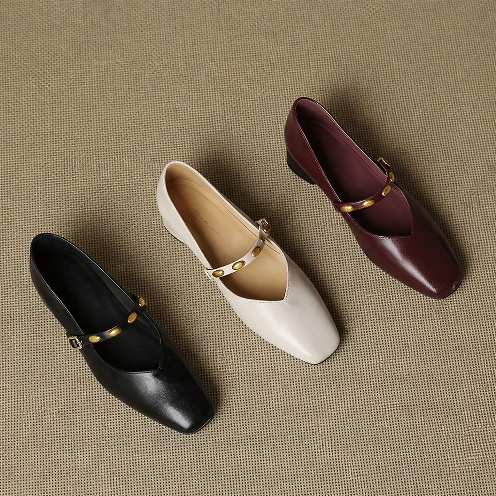 Zyra | Leather Flats