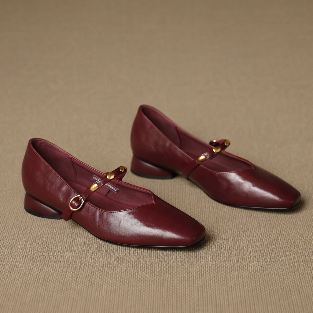 Zyra | Leather Flats