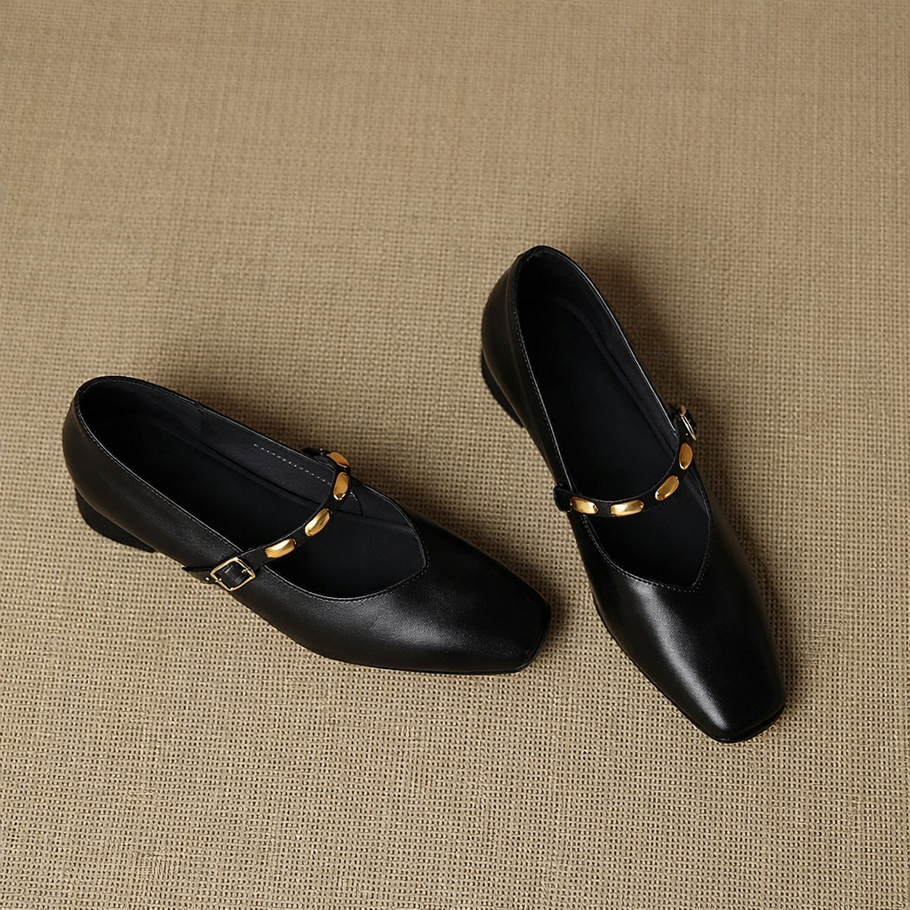 Zyra | Leather Flats