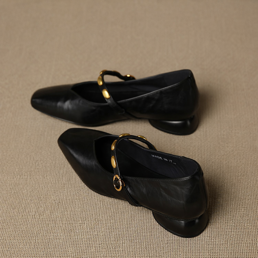 Zyra | Leather Flats