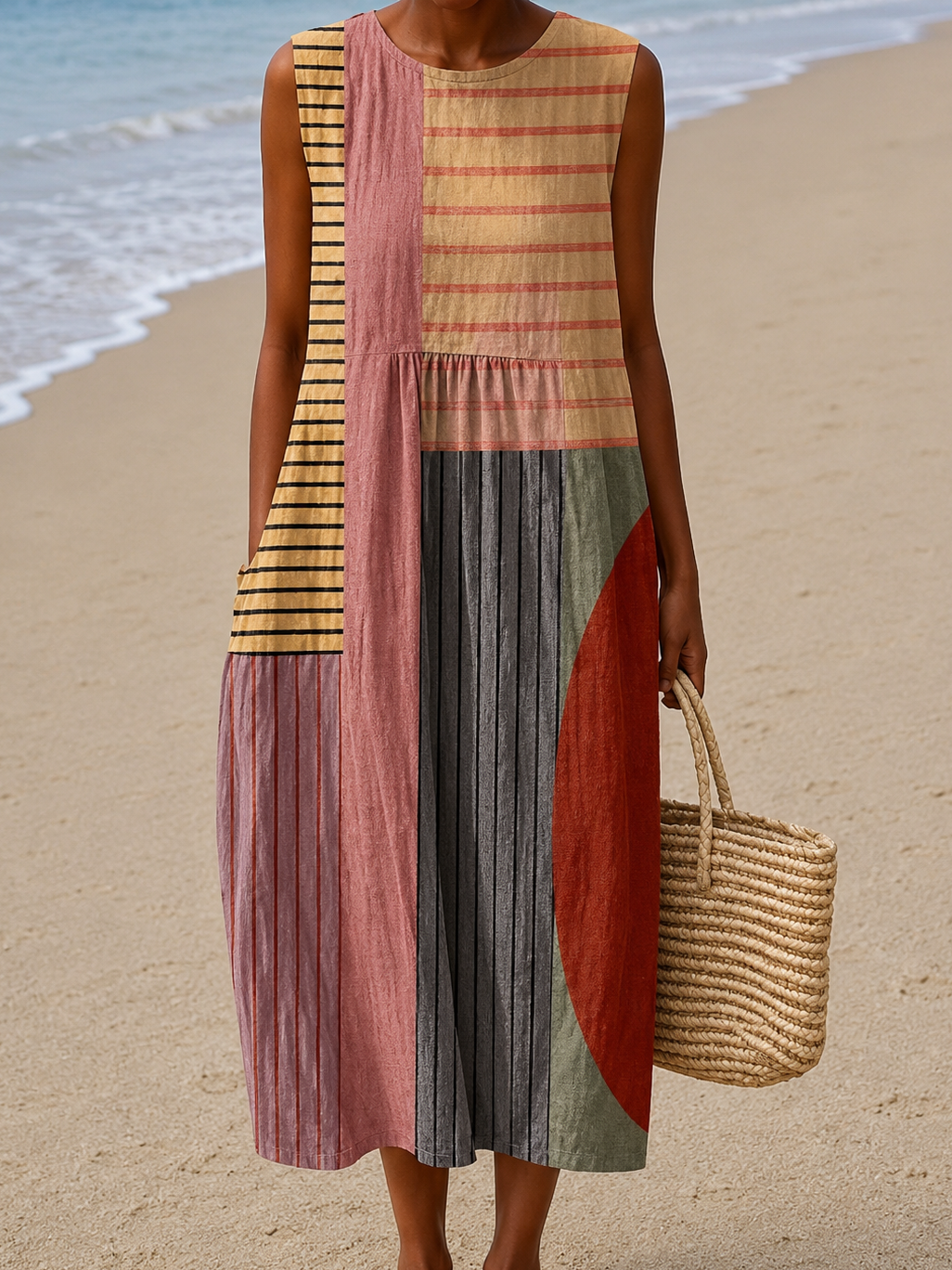 Renata | Relaxed Sleeveless Midi Dress