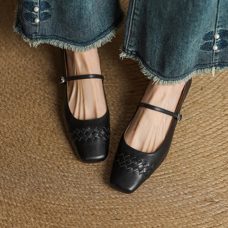 Verity | Square Toe Mary Jane Flat