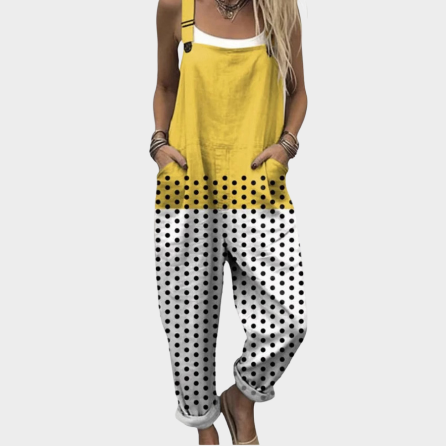 Blanche | Yellow Print Dungarees