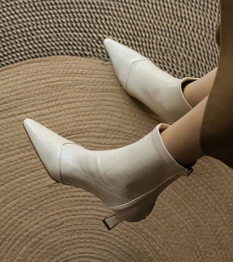 Charlotte-May | Leather Heeled Ankle Boots