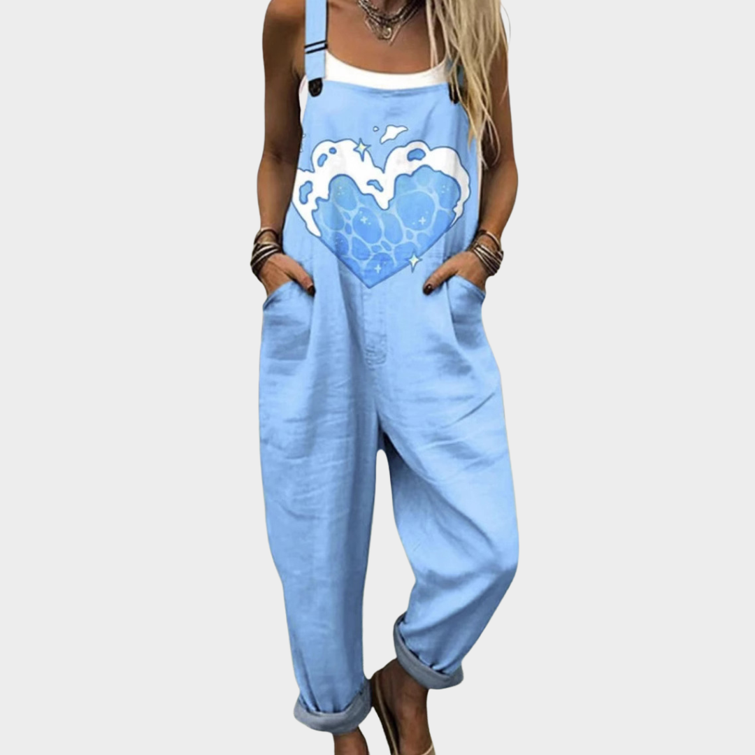 Rosamund | Blue Print Dungarees