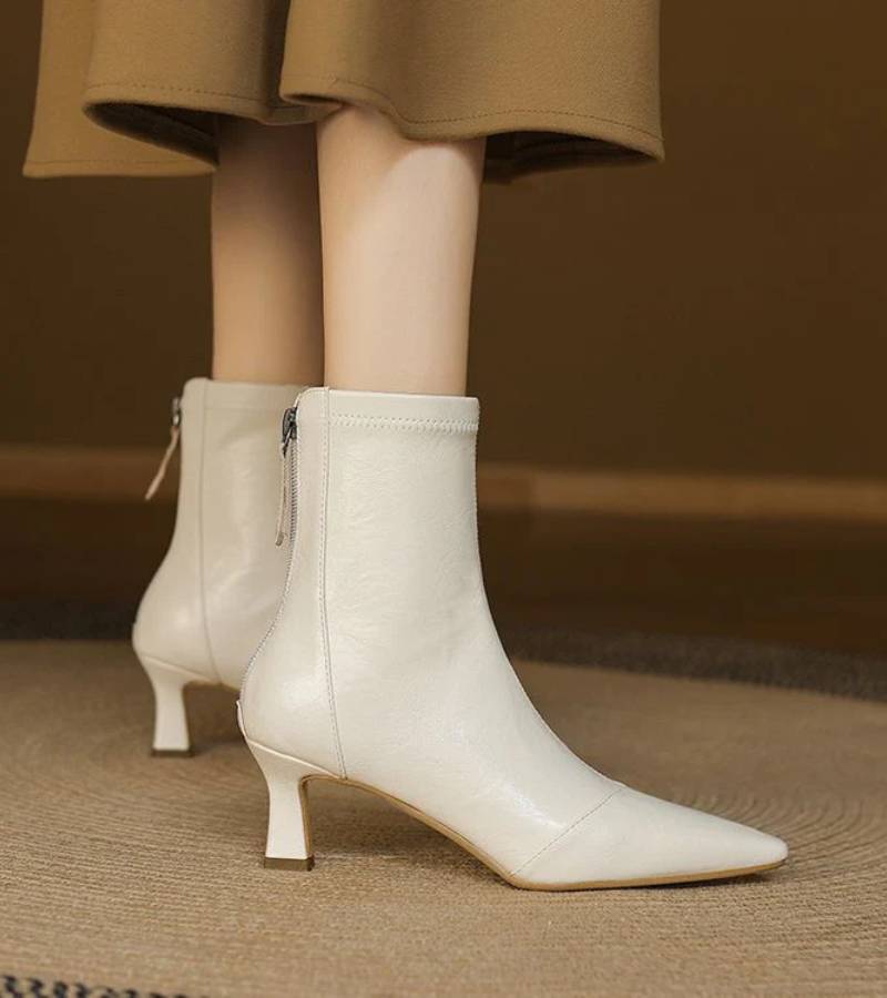 Charlotte-May | Leather Heeled Ankle Boots