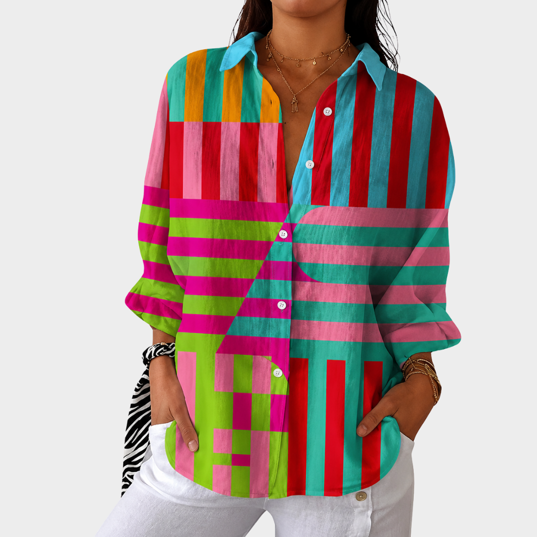 Olivia | Light And Colourful Blouse With Print