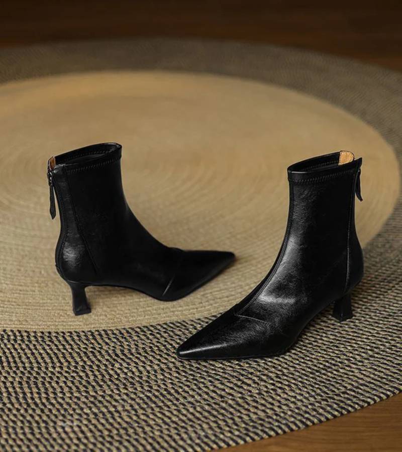 Charlotte-May | Leather Heeled Ankle Boots
