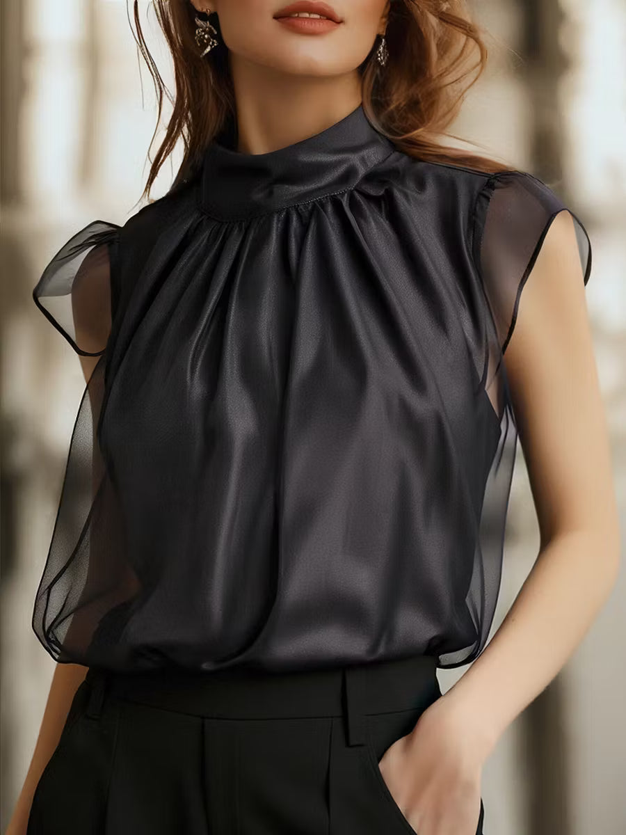 Solene | Refined High Neck Blouse