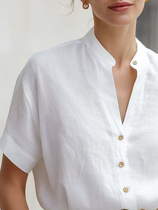 Selina | Refined Stand Collar Blouse
