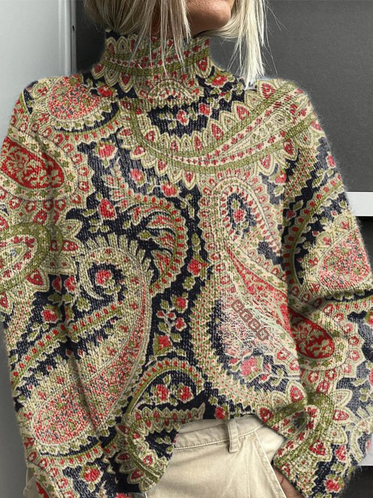 Rosaleen | Paisley Turtleneck Jumper
