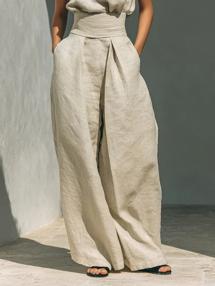Flor | Sleeveless Cotton Linen Two Piece Set