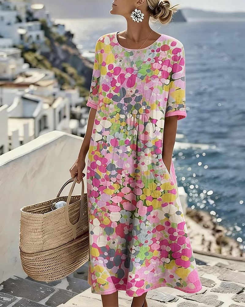 Kathleen | Elegant Floral Summer Midi Dress