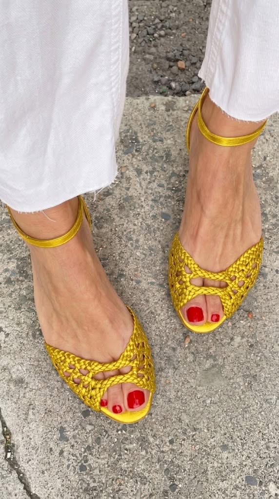 Isadora — Woven Gold Sandals