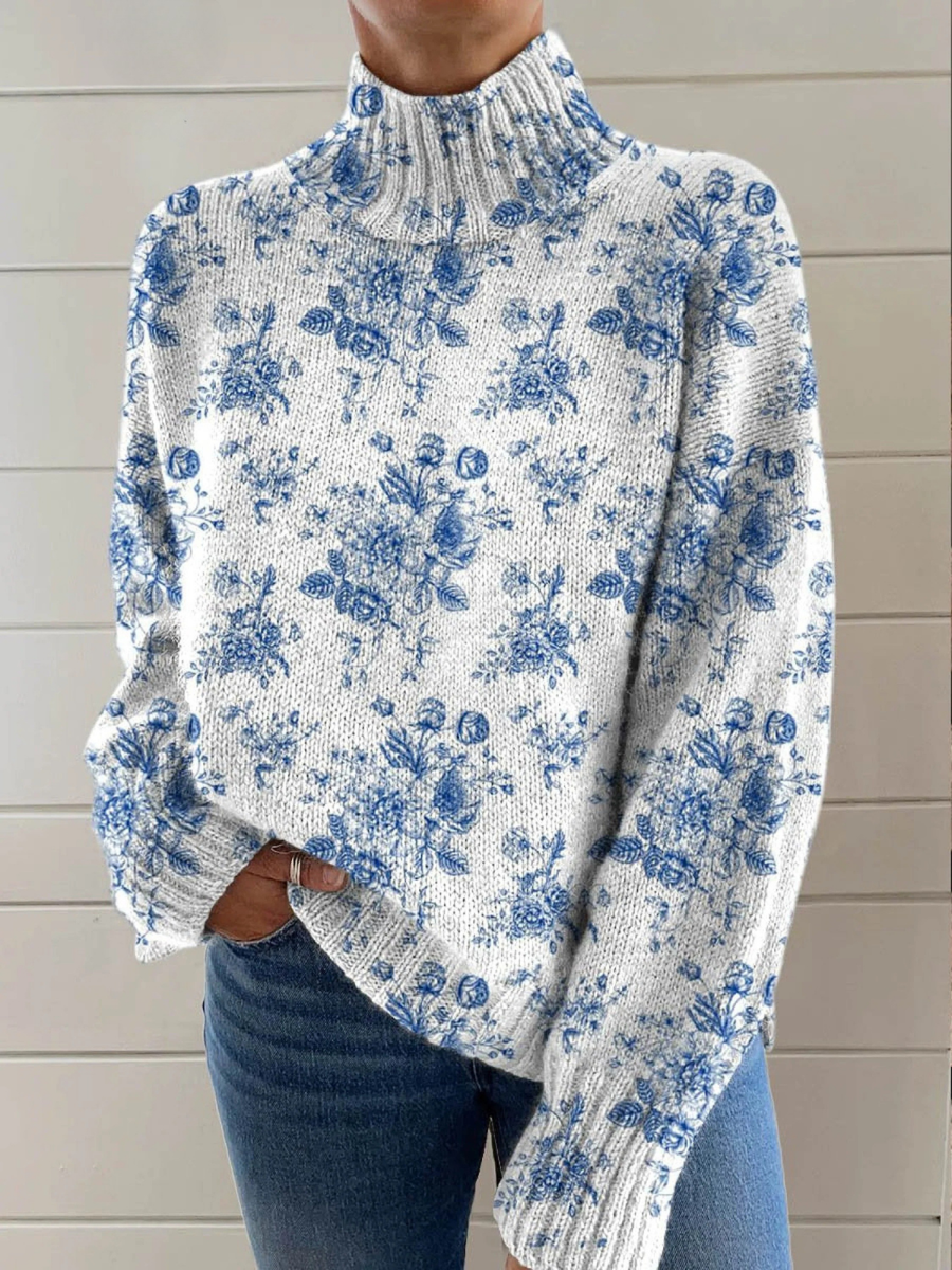 Faith | Floral High Neck Jumper