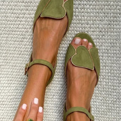 Isabella heart detail ankle-strap sandals by Elaine Hart London