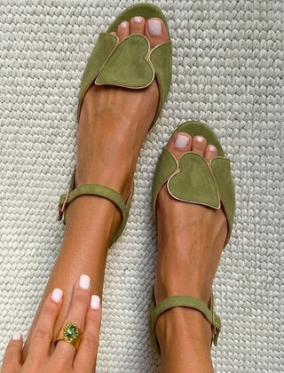 Isabella heart detail ankle-strap sandals by Elaine Hart London