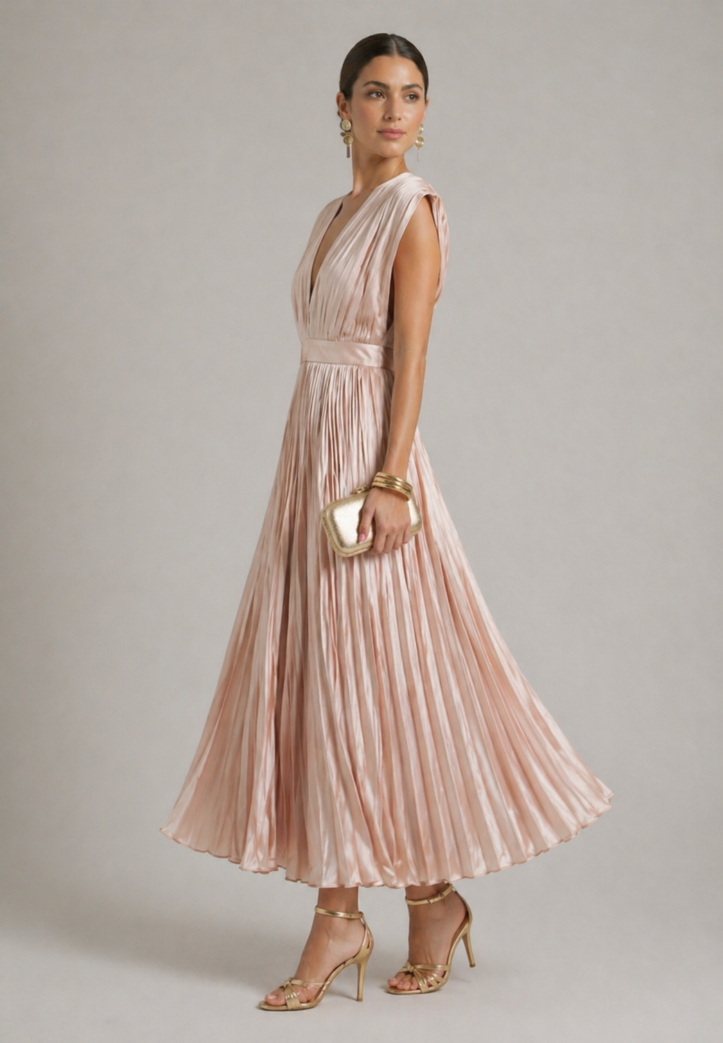 Philippa | Timeless Pleated Midi Dress
