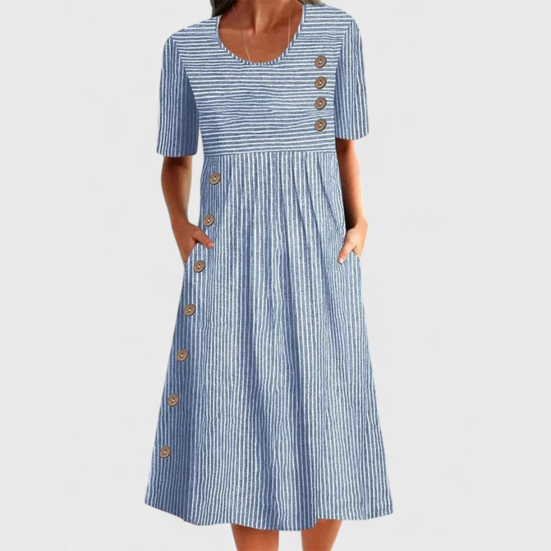 Millicent | Striped Midi Dress