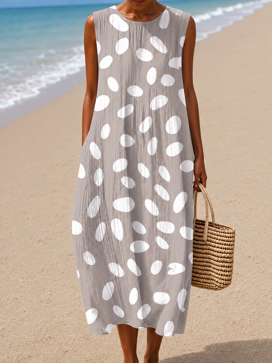 Katrina | Relaxed Sleeveless Midi Dress