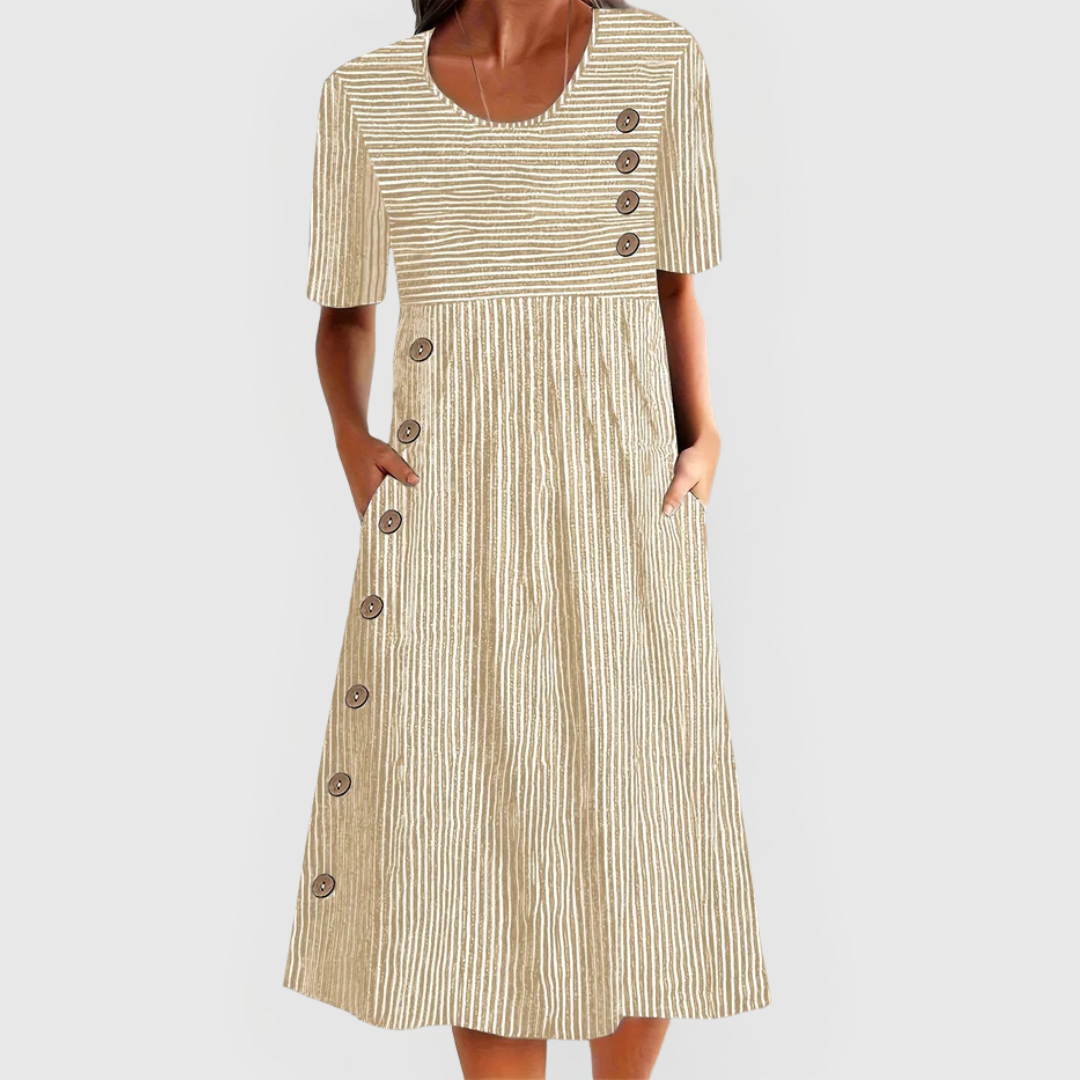 Millicent | Striped Midi Dress