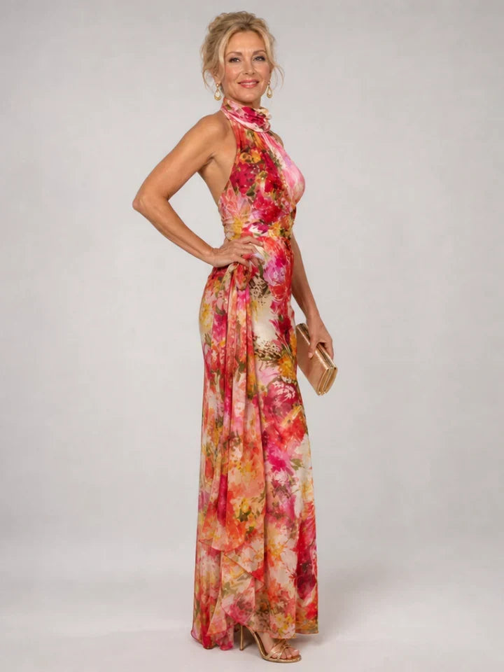 Emmaline | Floral Halter Maxi Dress