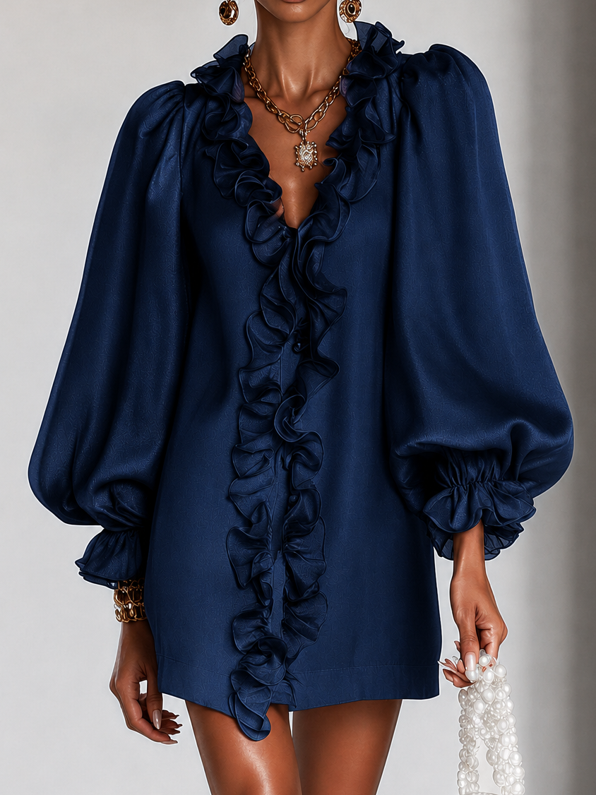 Thea | Ruffled Puff Sleeve Mini Dress