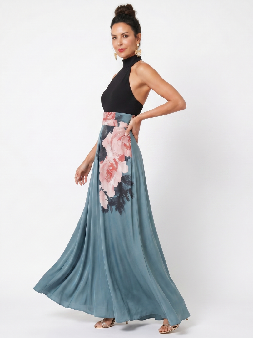 Seraphie | Halter Floral Maxi Dress