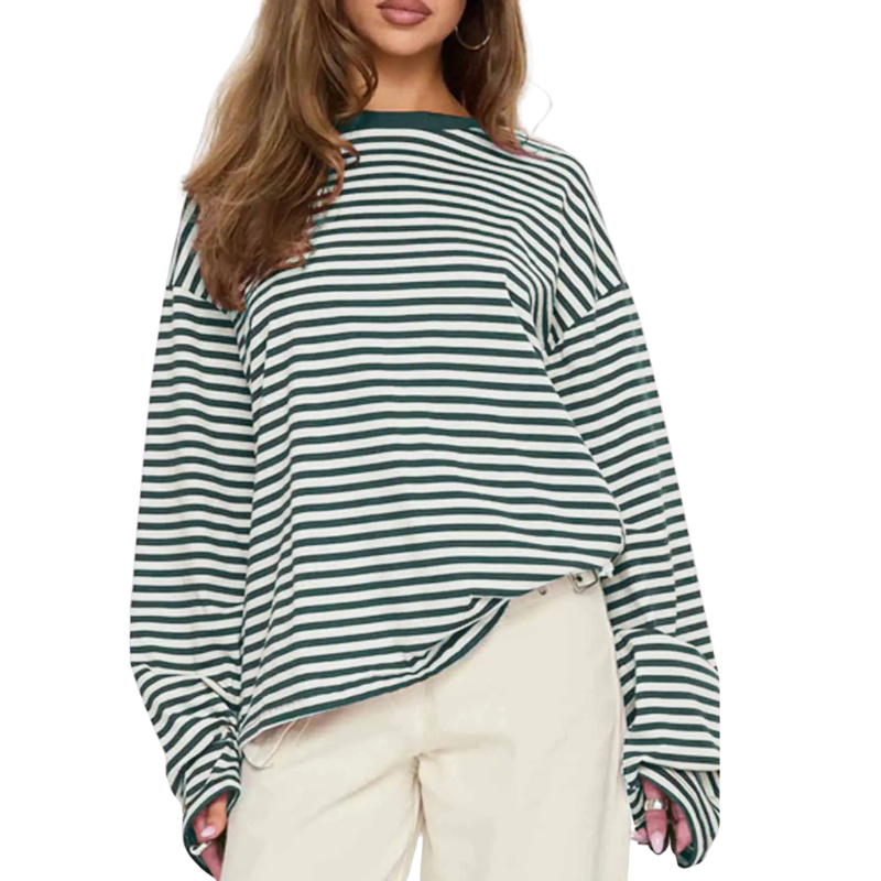 TRACY™ – Versatile Striped Long Sleeve Shirt