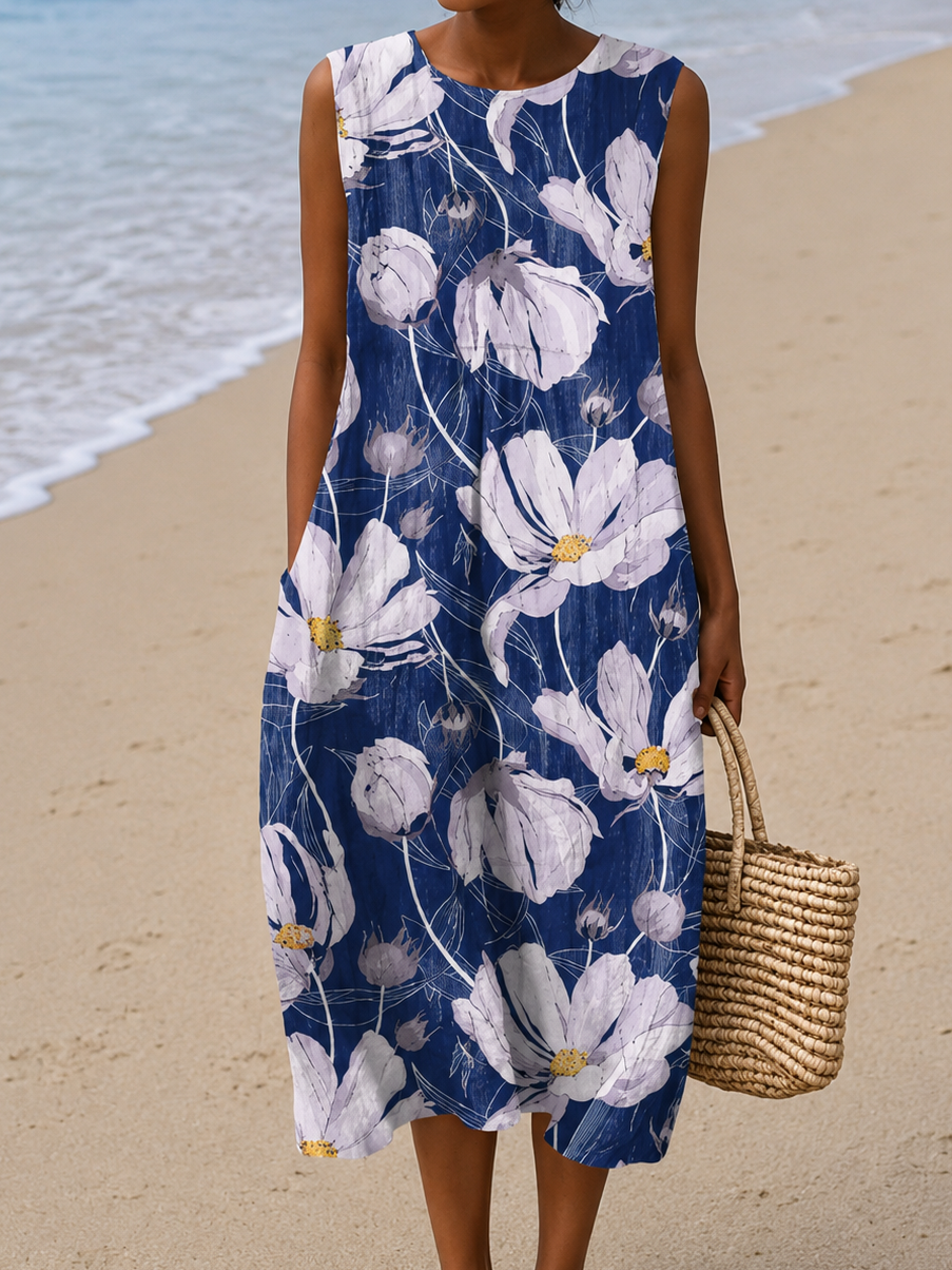 Sybil | Sleeveless Floral Midi Dress